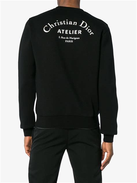 dior homme atelier logo print crew neck sweatshirt|Dior sweatshirts for men.